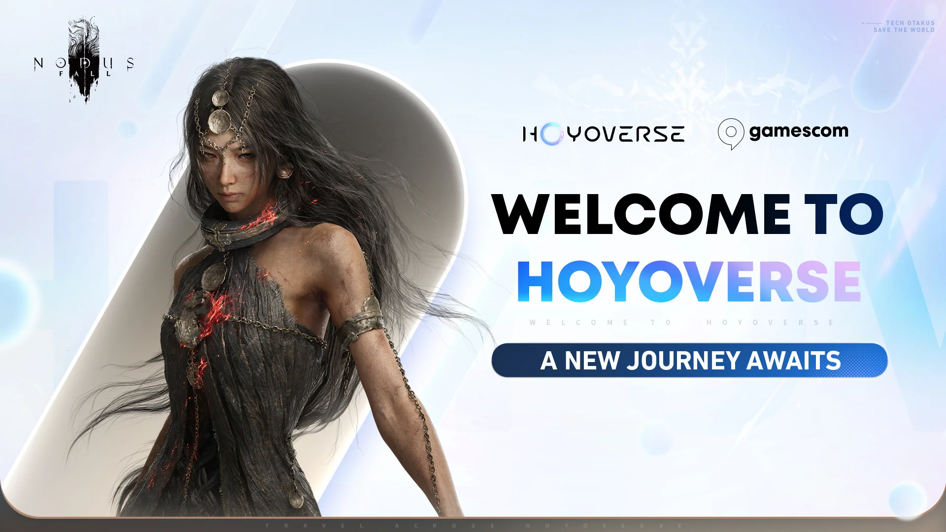 A Nodusfall Weaver beside the HoYoverse and gamescom logos in an official event visual